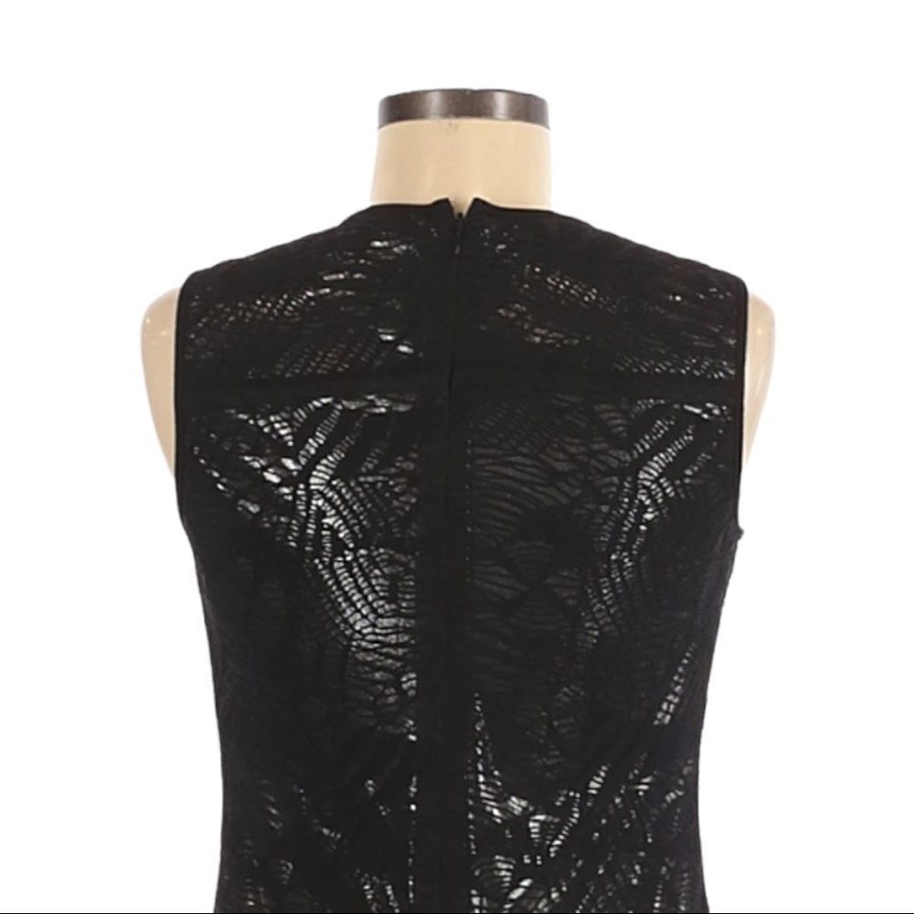 Marc New York Andrew Marc Metallic Black Lace Sheath Dress Size 4 - Picture 4 of 14